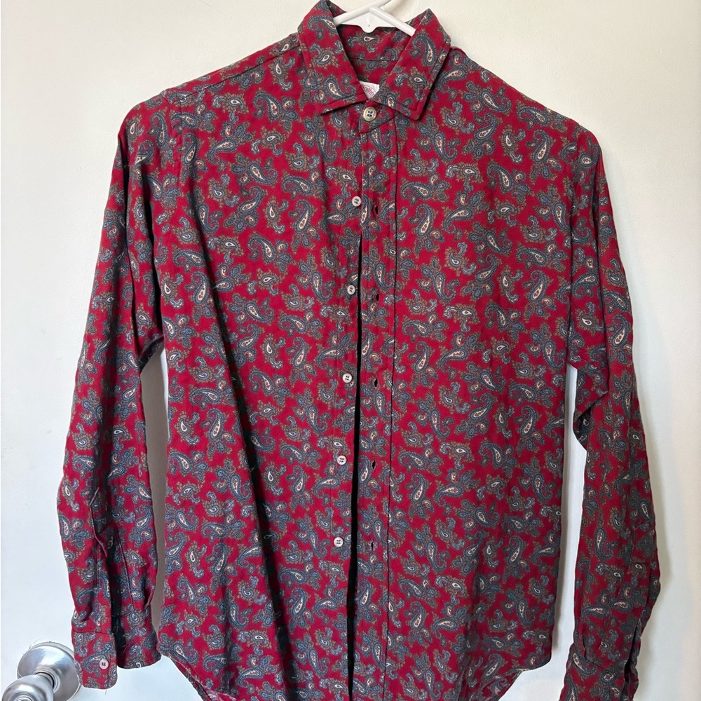 Vintage Brooks Brothers Red and Gray Paisley Casual Shirt